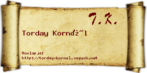 Torday Kornél névjegykártya