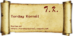 Torday Kornél névjegykártya