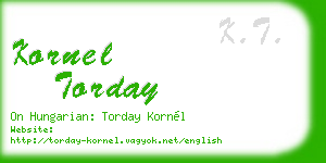 kornel torday business card
