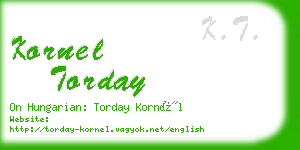 kornel torday business card